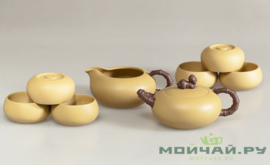 Чайный сервиз для гунфу-ча из "живой" керамики #А2