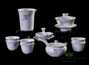 Набор посуды для чайной церемонии из 10 предметов # 23376 фарфор: шесть пиал по 65 мл сито гундаобэй 236 мл чайник 150 мл гайвань 125 мл