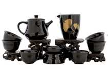 Набор посуды для чайной церемонии из 9 предметов # 42010 фарфор: чайник 200 мл гундаобэй 200 мл сито 6 пиал по 58 мл